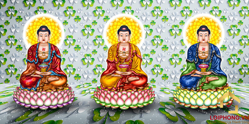 Tranh Tam Thế Phật mẫu số 03