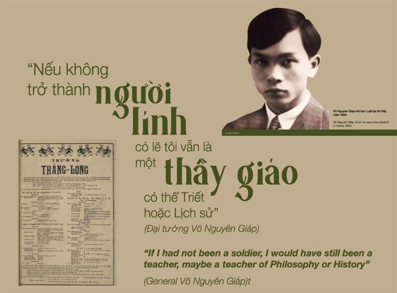 Võ Nguyên Giáp là giáo viên dạy môn Lịch sử tại trường tư thục Thăng Long, Hà Nội