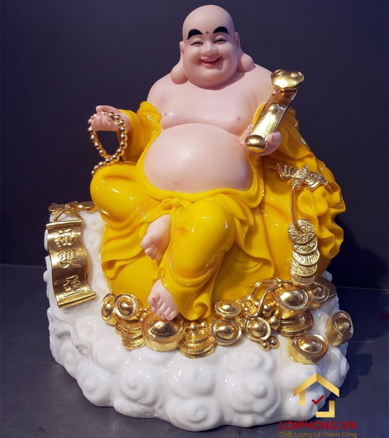 Tượng Phật Di Lạc tài lộc mang một nét thanh thoát, khi nhìn vào có một cảm giác thoải mái, yên bình trong tâm hồn