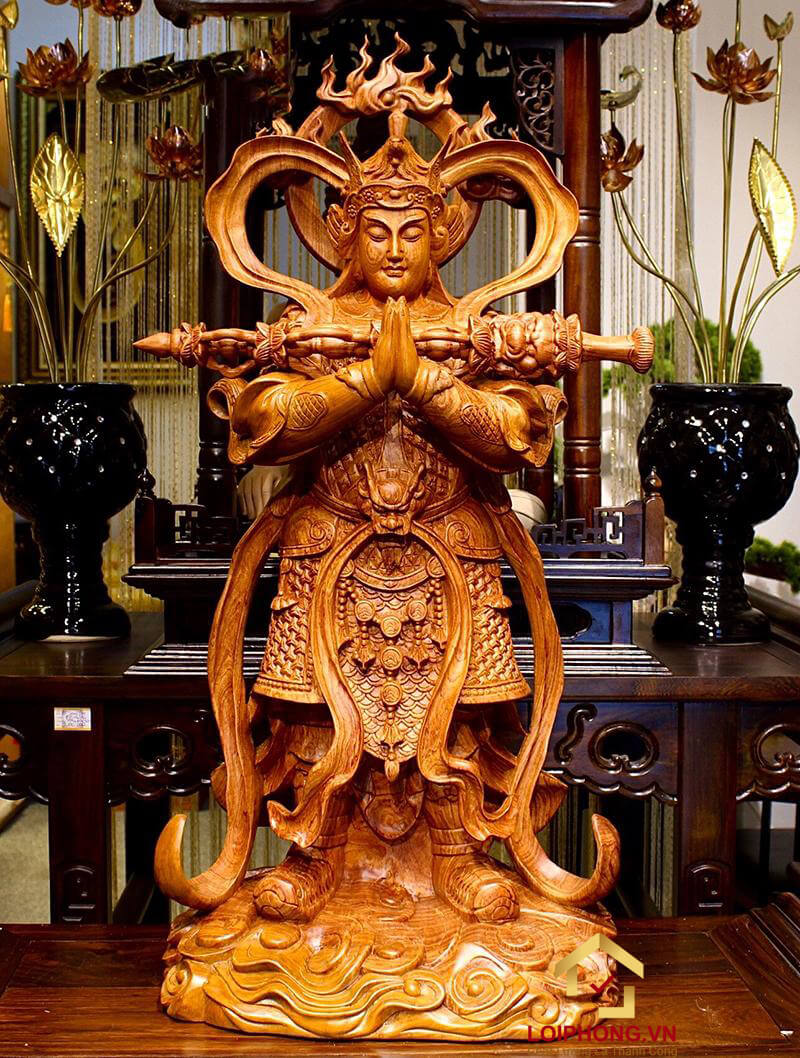 Tượng Vi Đà Hộ Pháp bằng gỗ hương