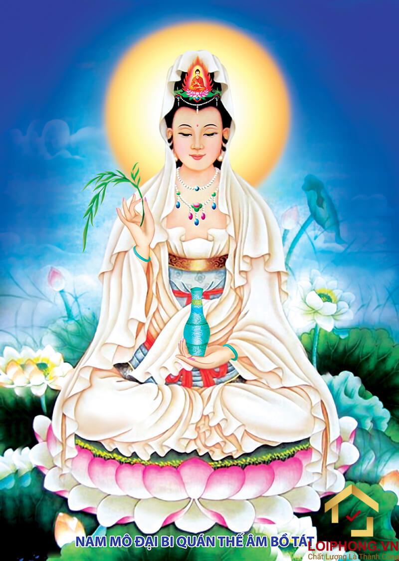 Phật Quan Thế Âm Bồ Tát xuất hiện chủ yếu dưới hình dạng nữ nhân, là người phụ nữ đoan trang, xinh đẹp, từ bi