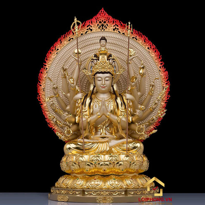 Phật thiên thủ thiên nhãn phần đầu với 11 giác ngộ